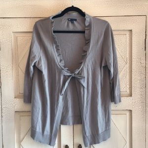 Ruffle, tied sweater